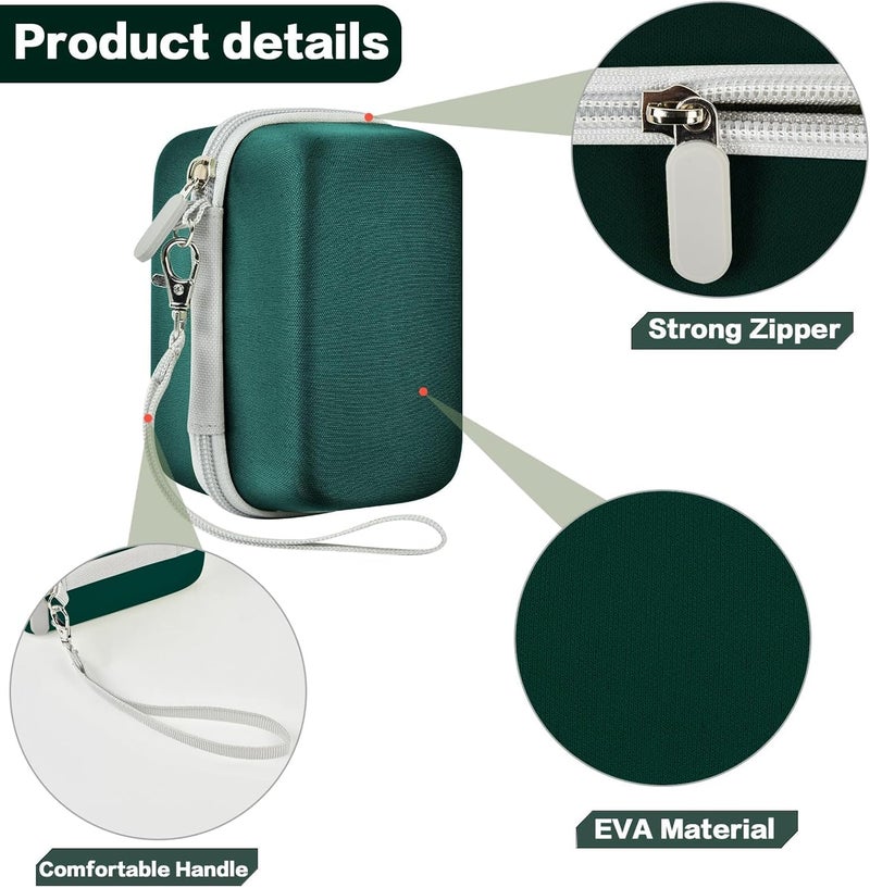 Grapsa Digital Camera Case Compatible with KODAK EKTAR H35 H35N Half Frame Film Camera, Storage Holder Organizer for Kodak Ultra F9 M35 M38 Paper Shoot kamera, 35mm Film Rolls (Box Only) - Dark Green - Image 4